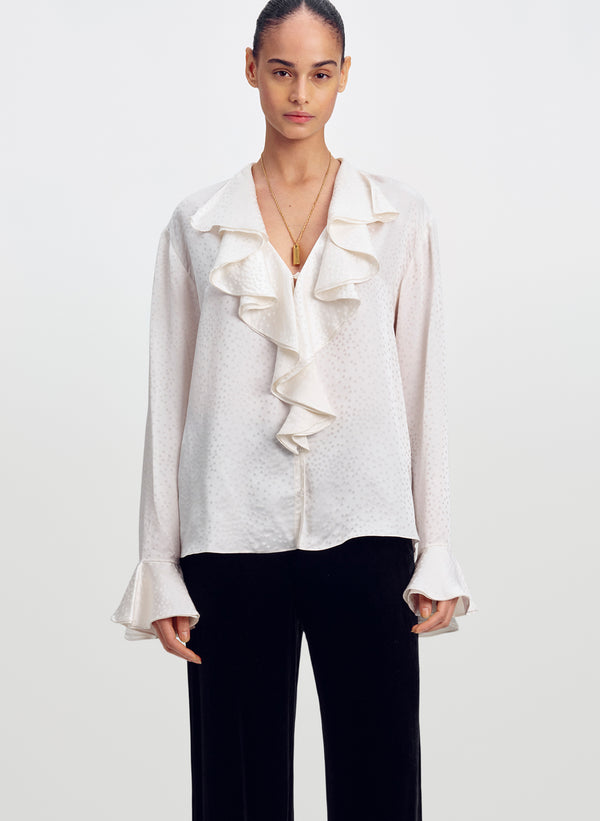 Colette Silk Jacquard Top