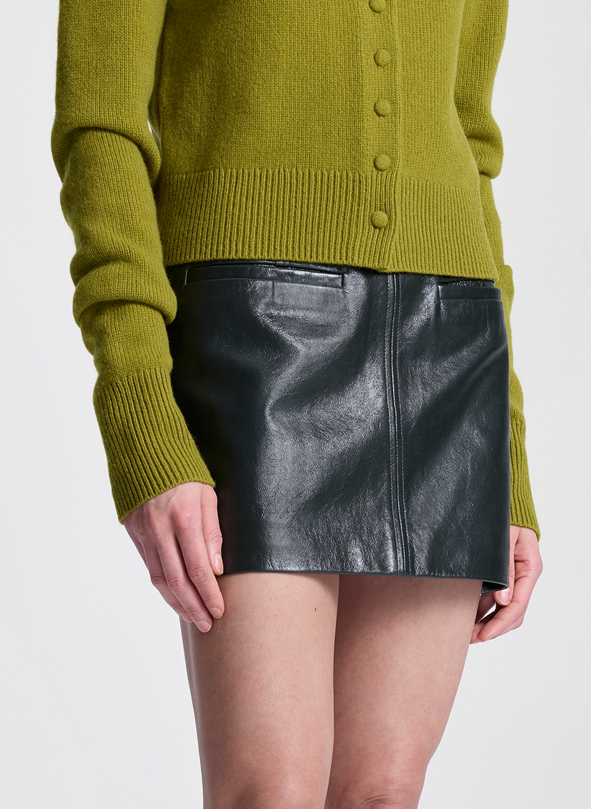 Cowan Glossy Leather Mini Skirt | ALC LTD