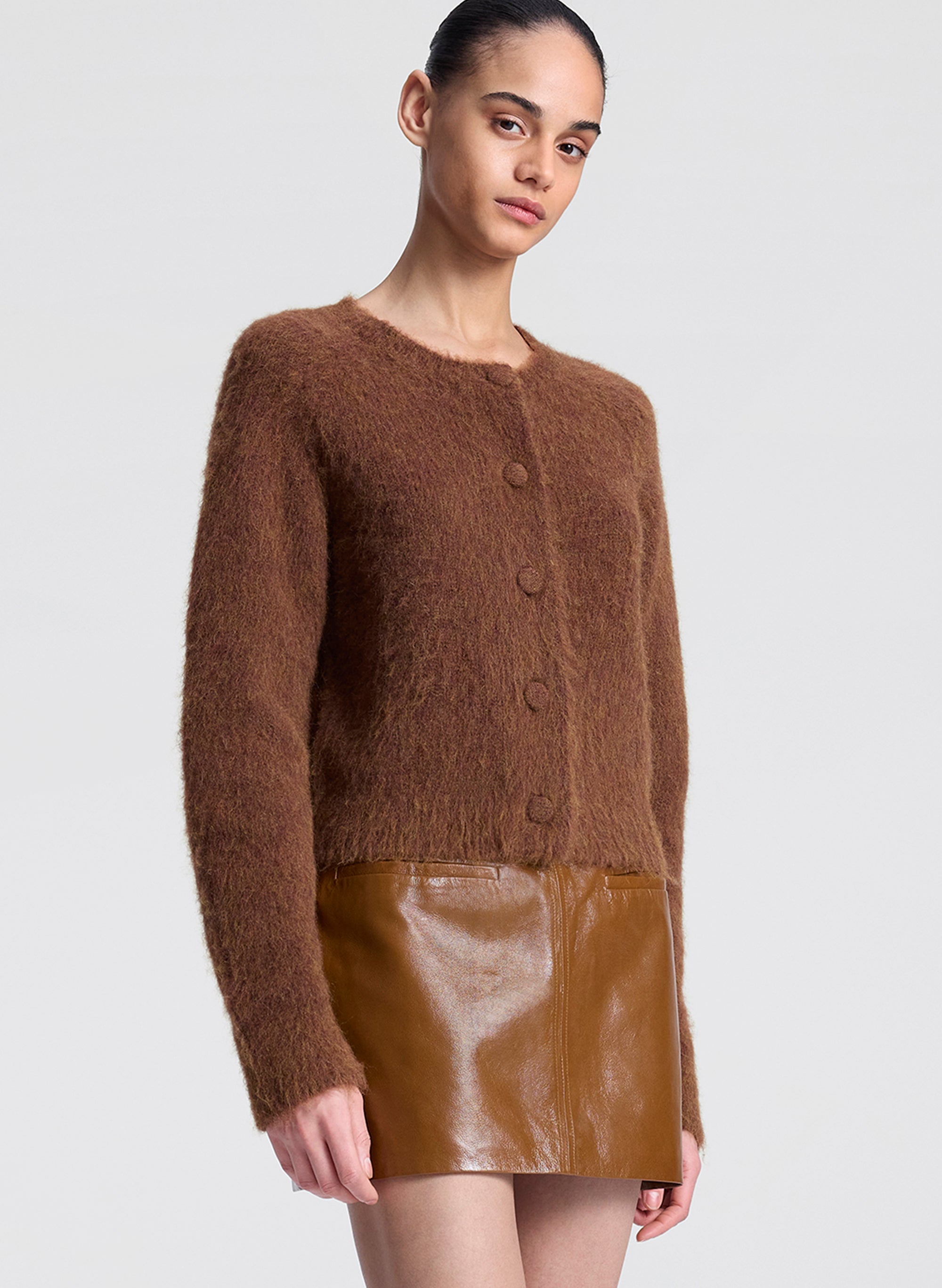 Cowan Glossy Leather Mini Skirt | ALC LTD