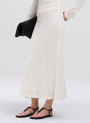 cream knit midi skirt
