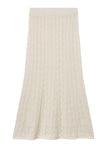 Cynthia Silk Cotton Knit Midi Skirt