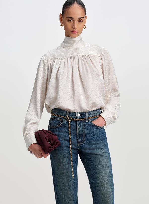 Danielle Silk Jacquard Top