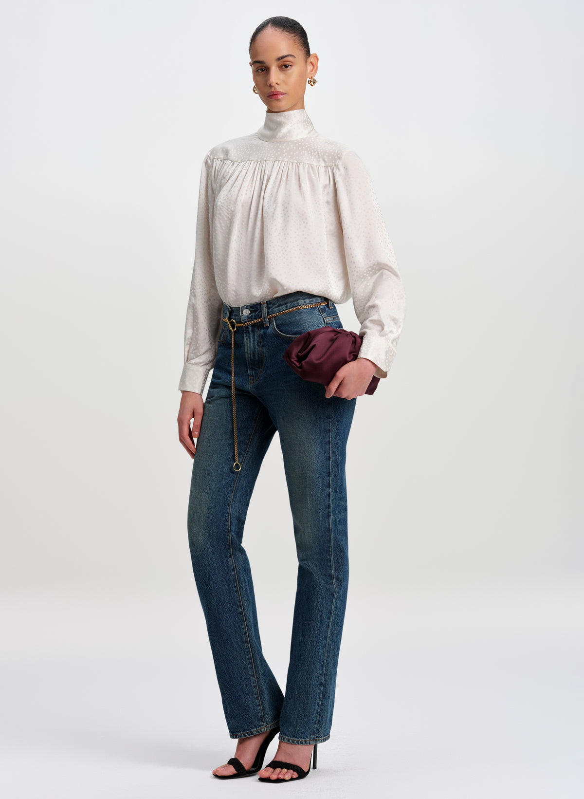Danielle Silk Jacquard Top