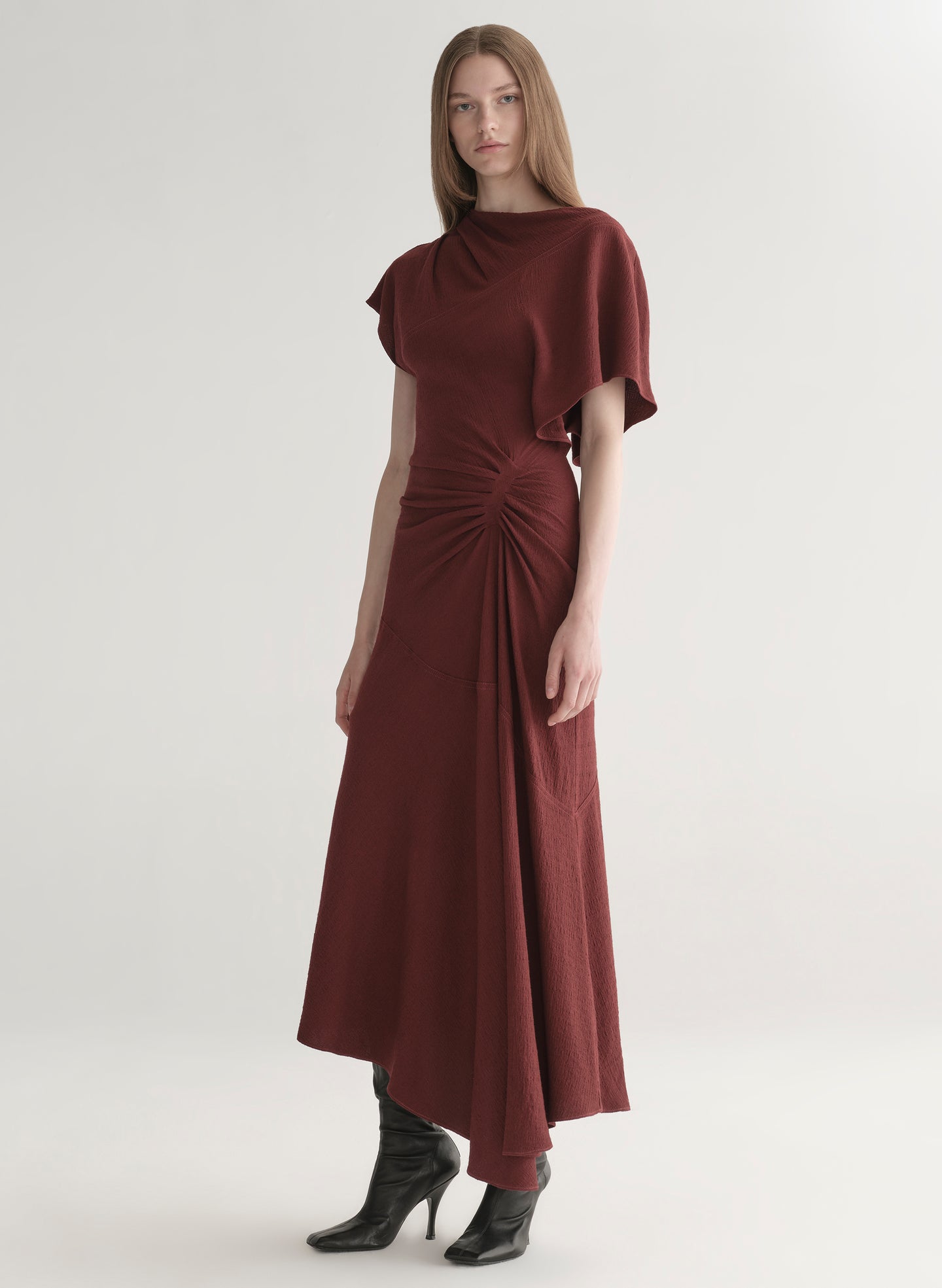 A.L.C. Women's Dena Crepe Midi Dress in Black Cherry, Size 0 A.L.C. Women's Dena Crepe Midi Dress in Black Cherry, Size 0
