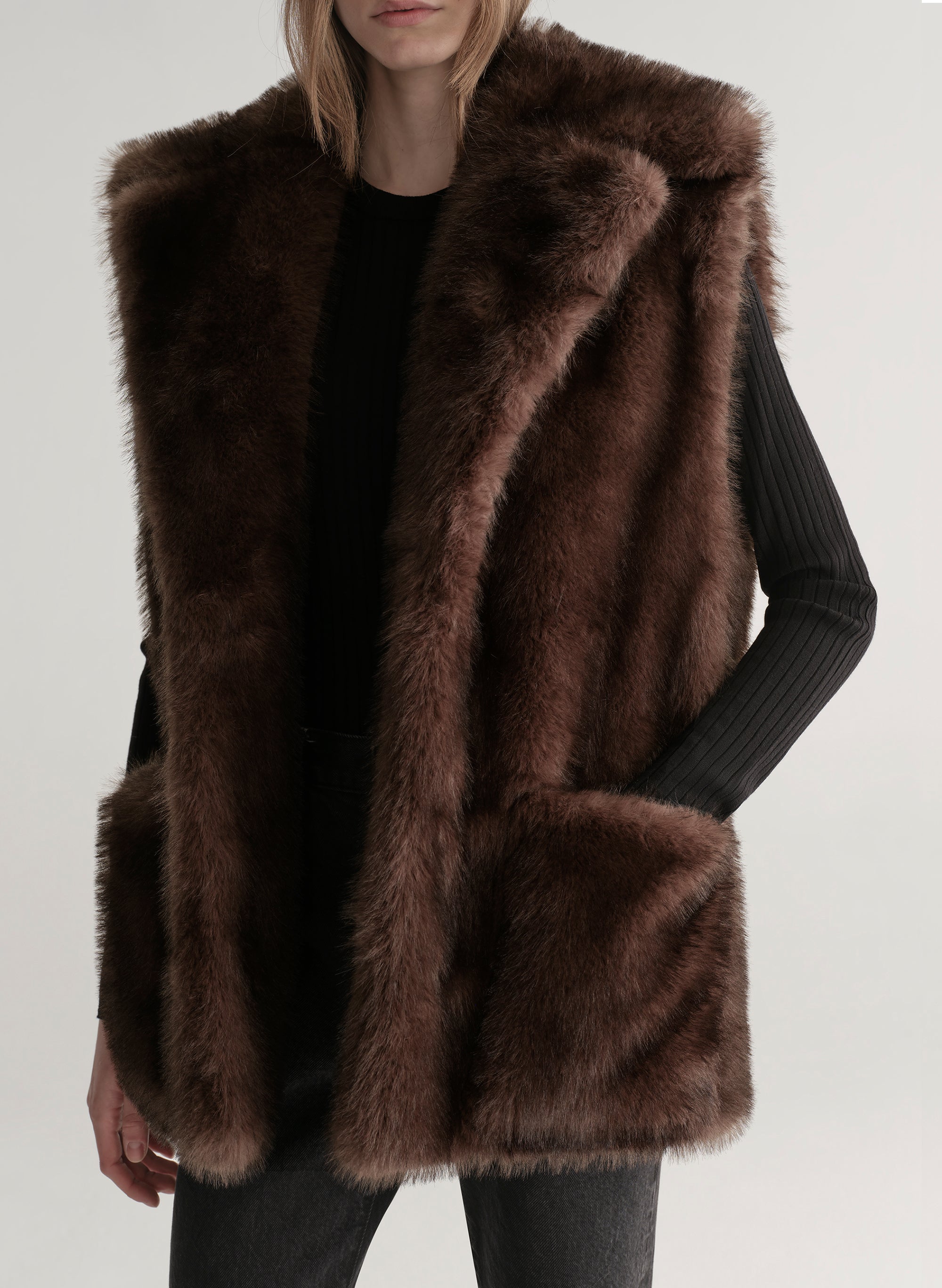 Devon Faux Fur Vest | ALC LTD