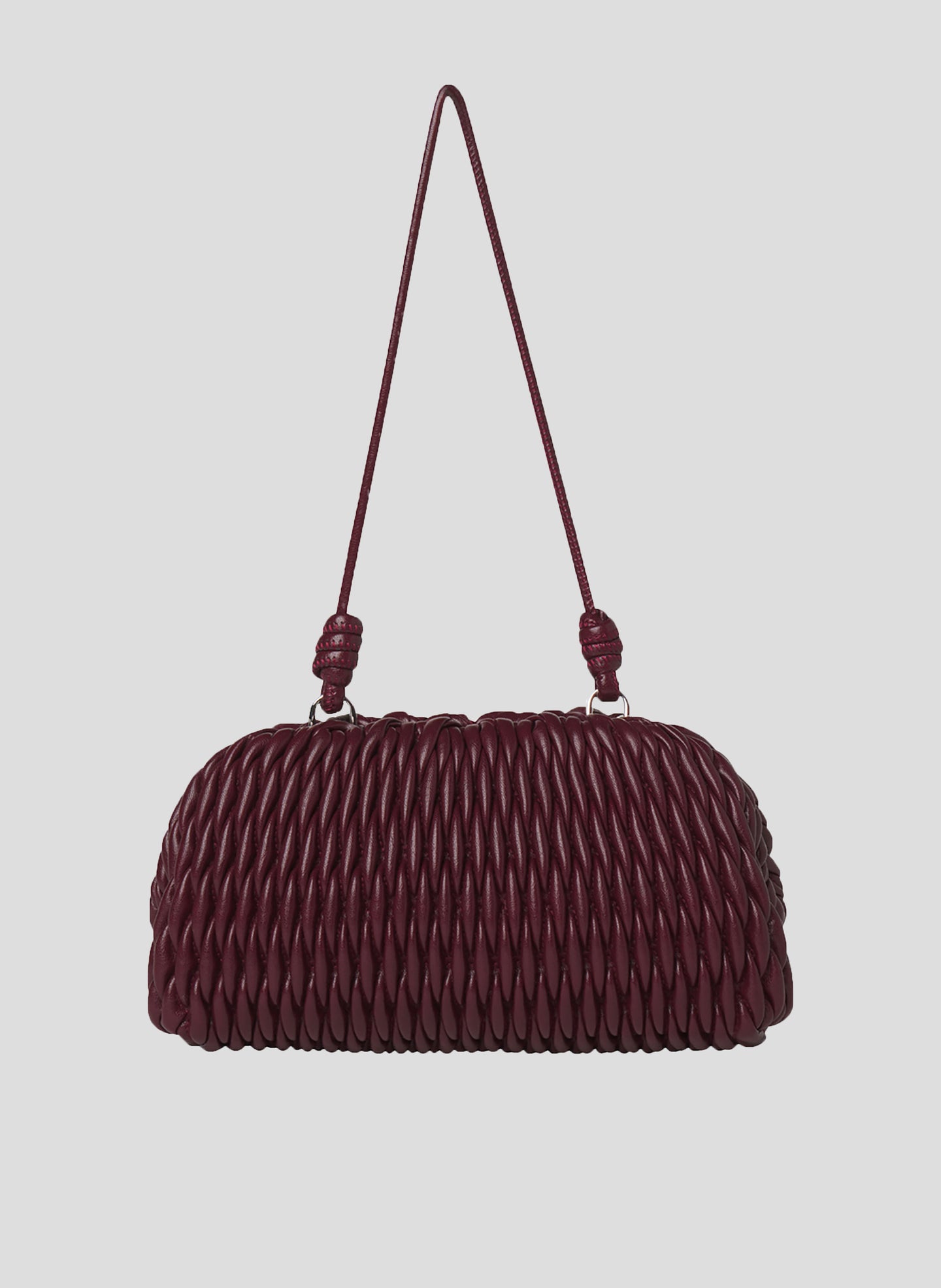 burgundy clutch handbag with strap