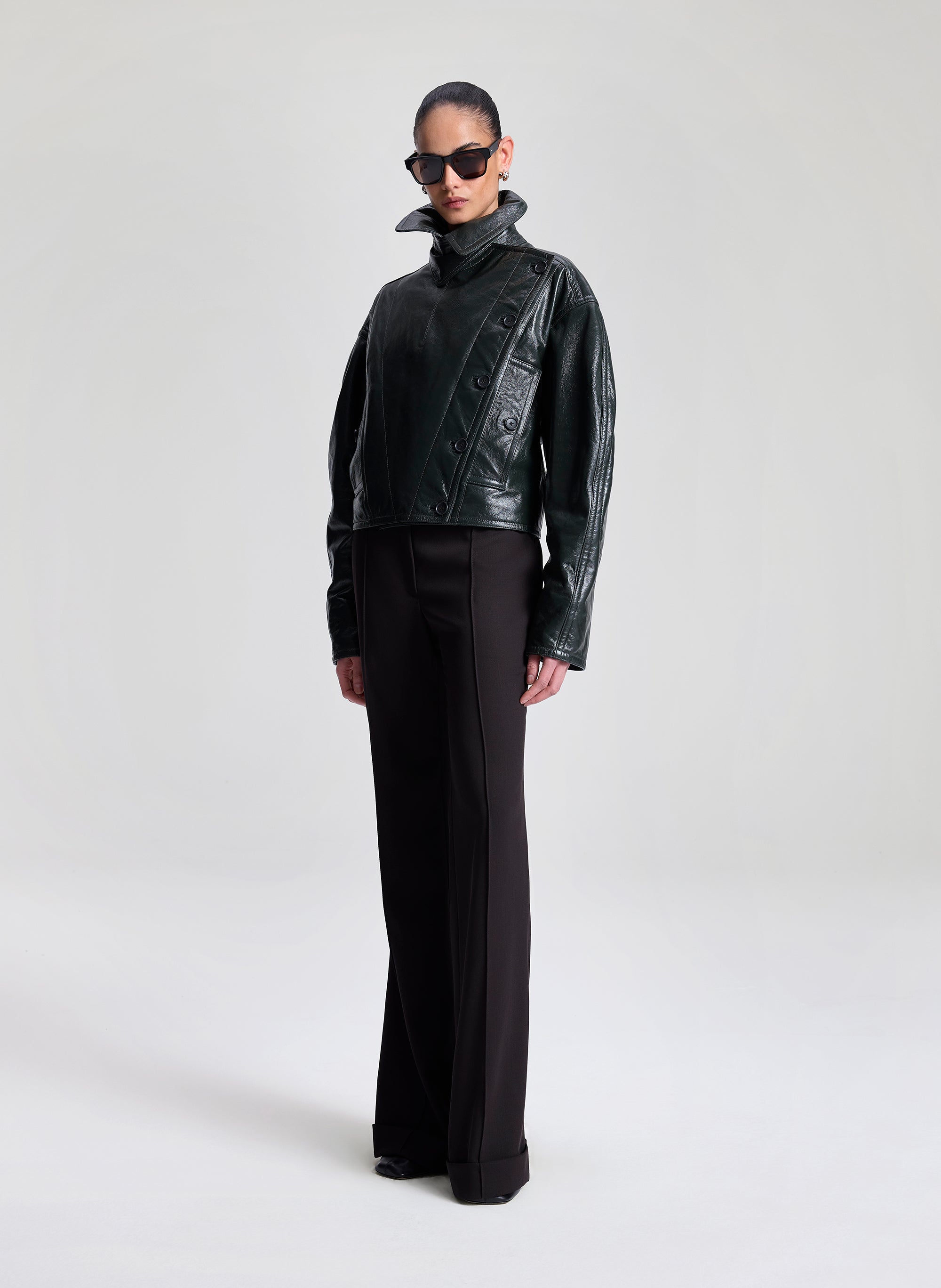 Eli Glossy Leather Jacket | ALC LTD