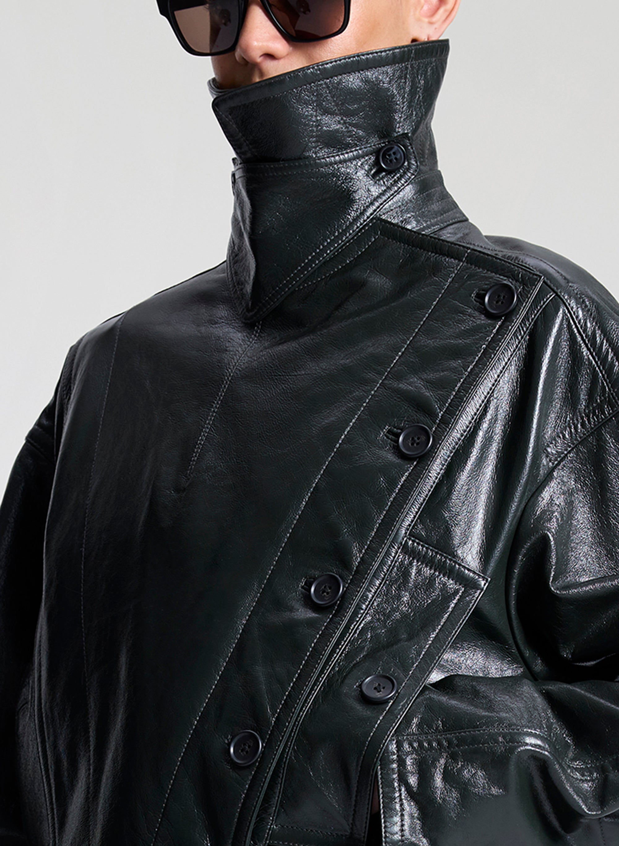 Eli Glossy Leather Jacket | ALC LTD