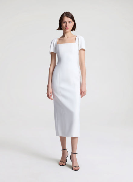 striped cotton midi dress Stripe Cotton Linen Easy Midi Dress Ocean / M