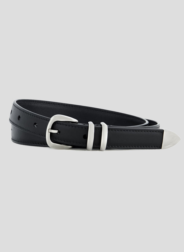 black belt with silvertone hardware