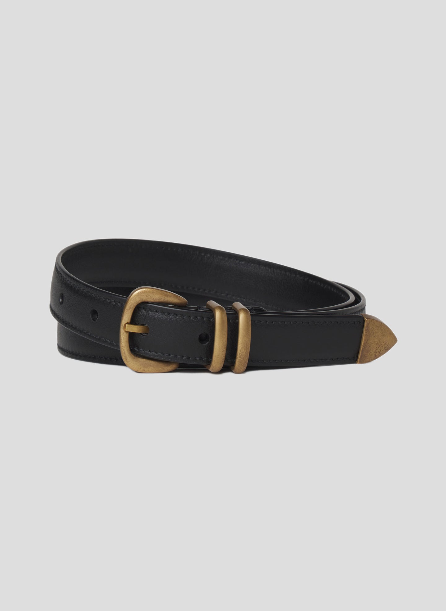 black belt with brass hardware