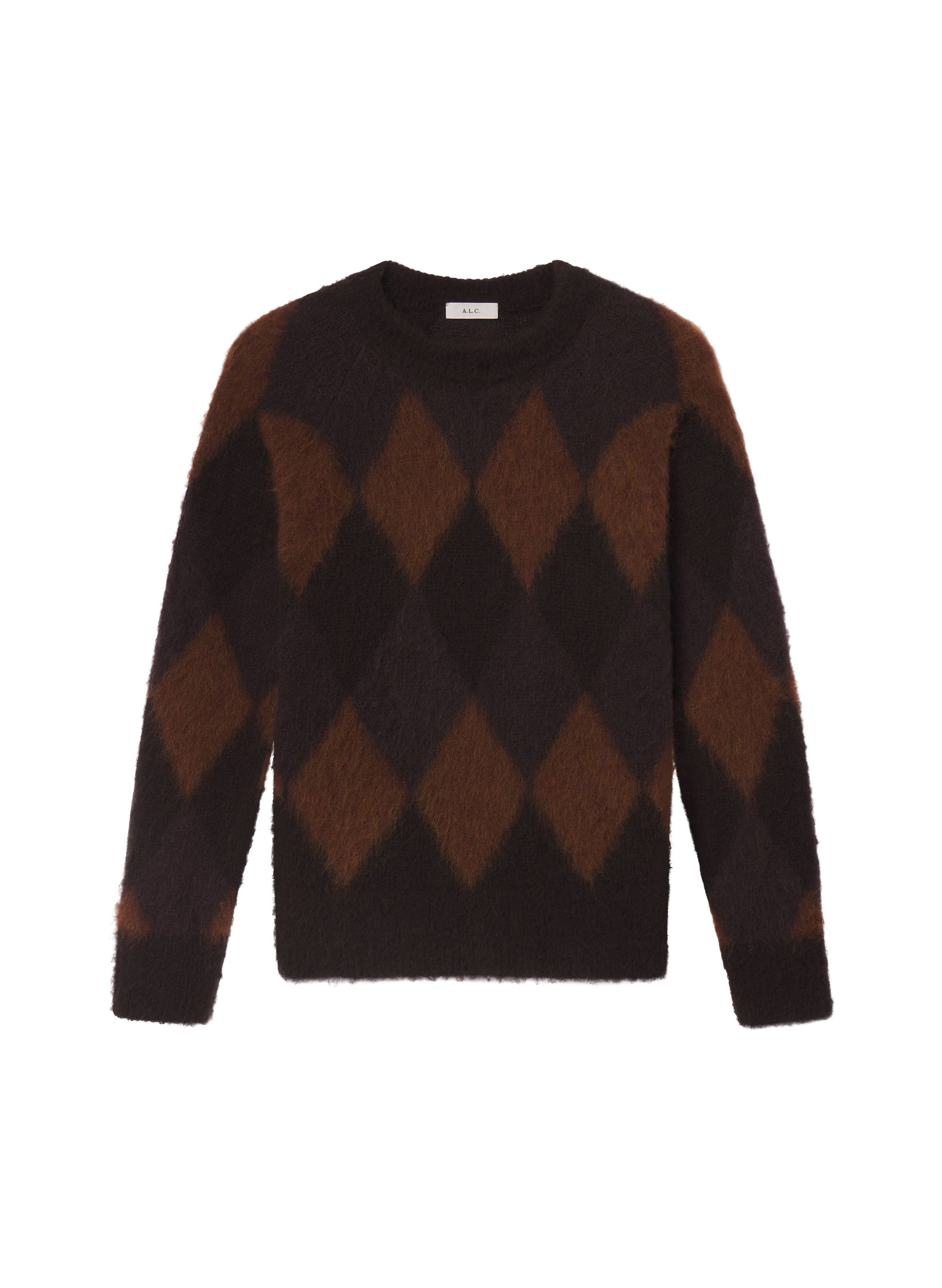 Ezra Brushed Alpaca Argyle Sweater | ALC LTD