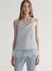 Eliza Feather Trimmed Camisole Top