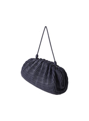 Blue textured clutch bag on a white background