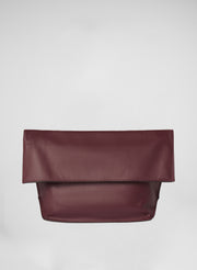 purple foldover clutch bag