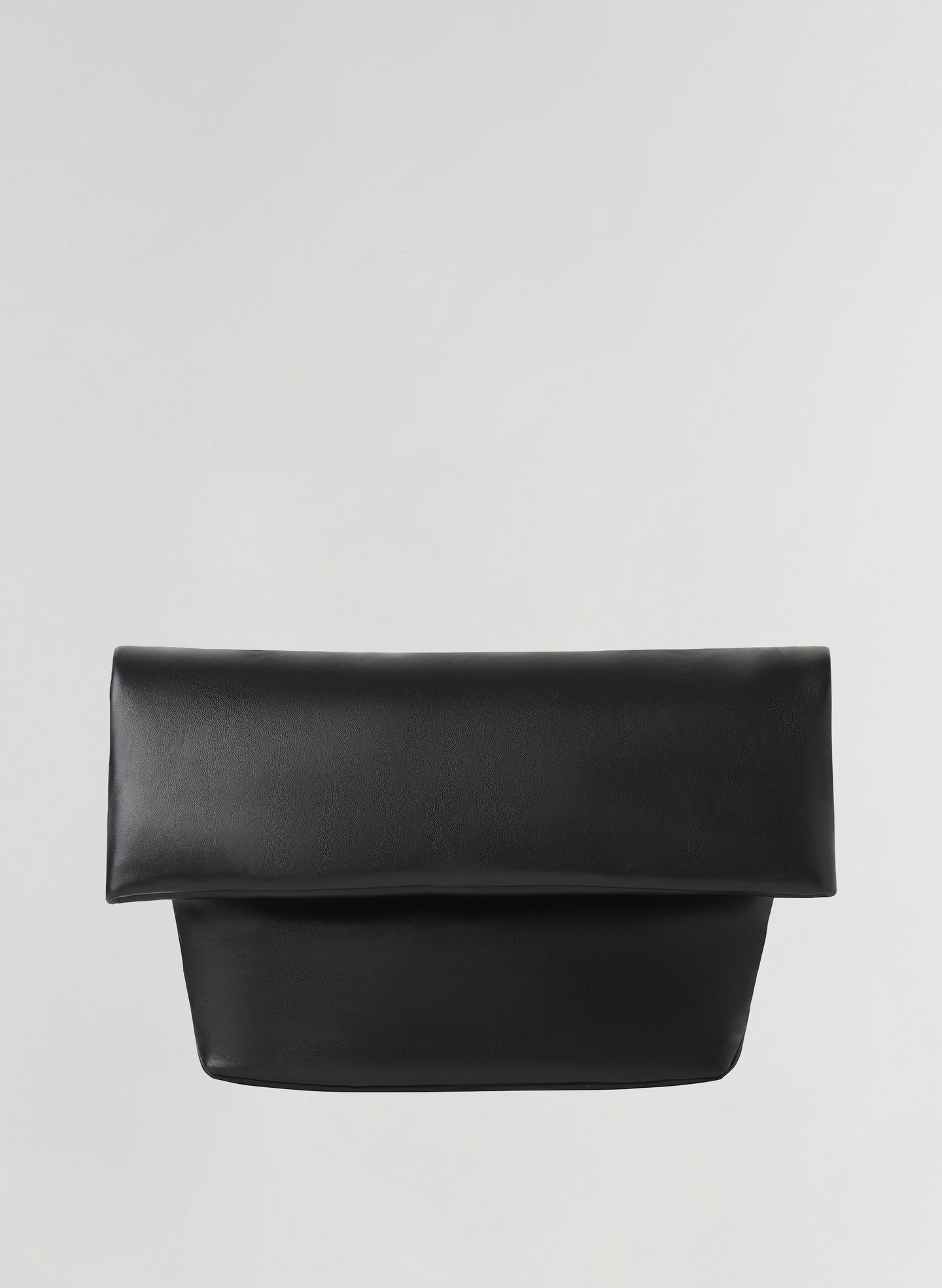 black leather clutch bag