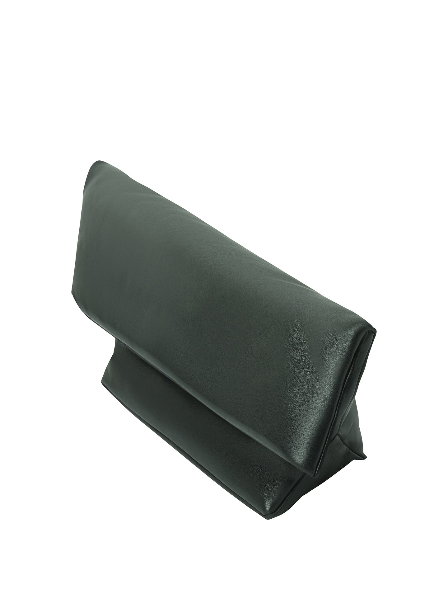 green leather clutch