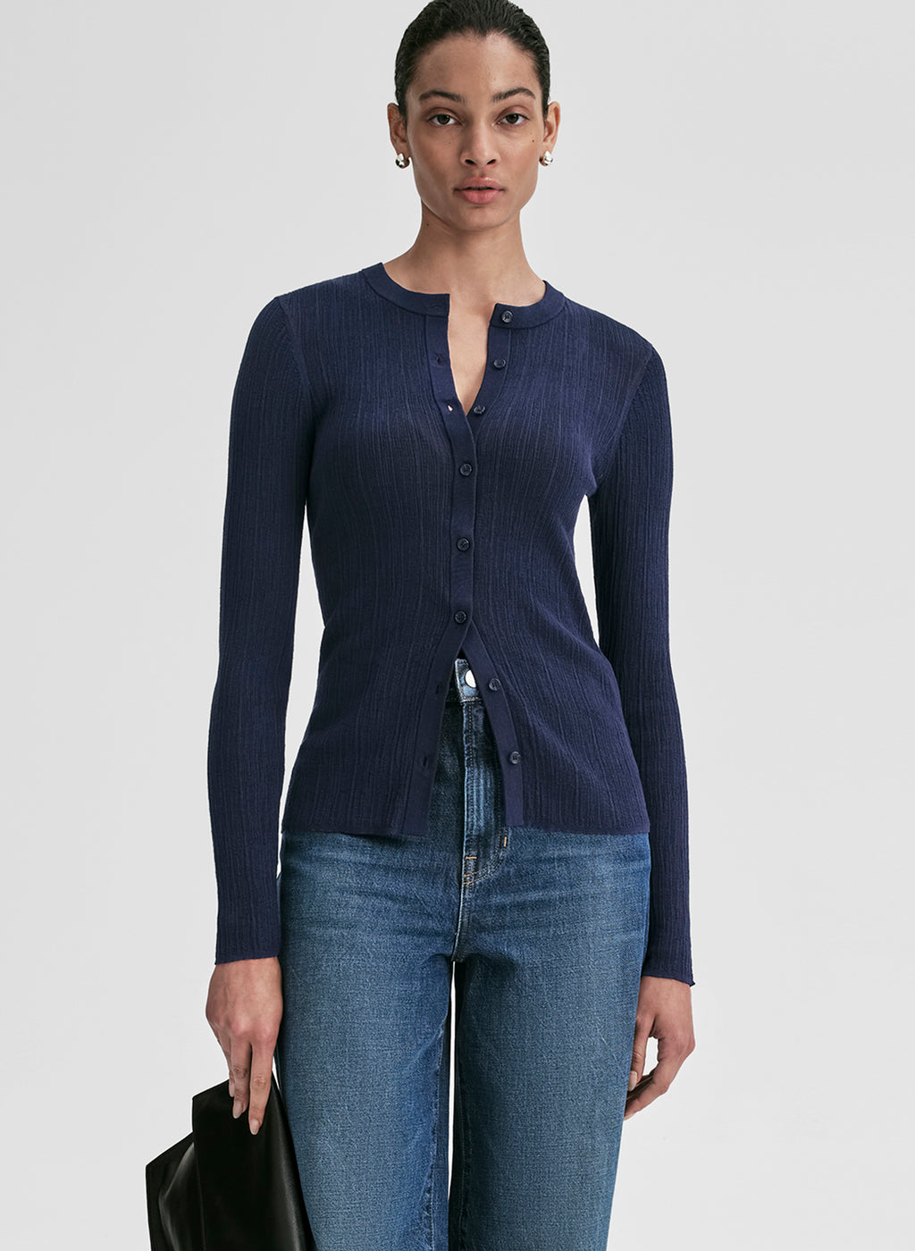 Fisher Fine Cotton Knit Cardigan