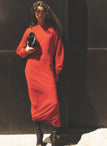 Sandra Textured Crepe Midi Dress