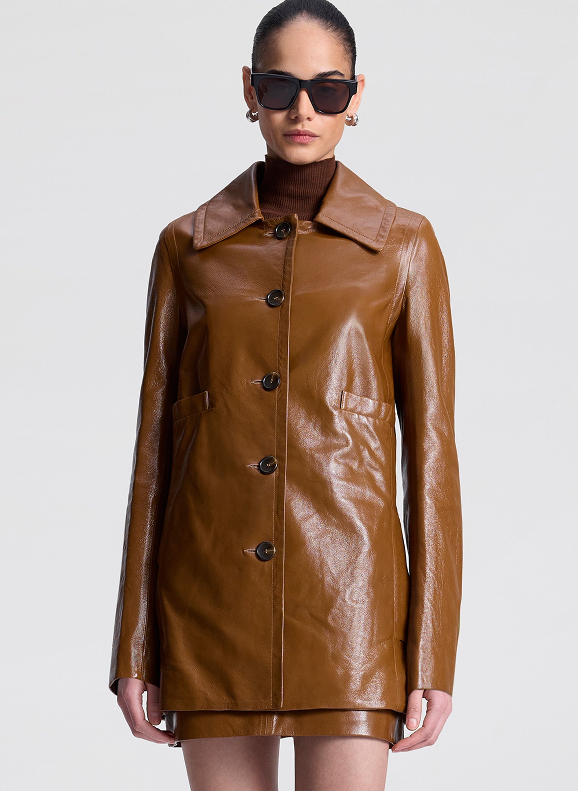 貴重品 JILLSTUART Leather jacket イタリア製 Ghia Glossy Leather Jacket | ALC LTD