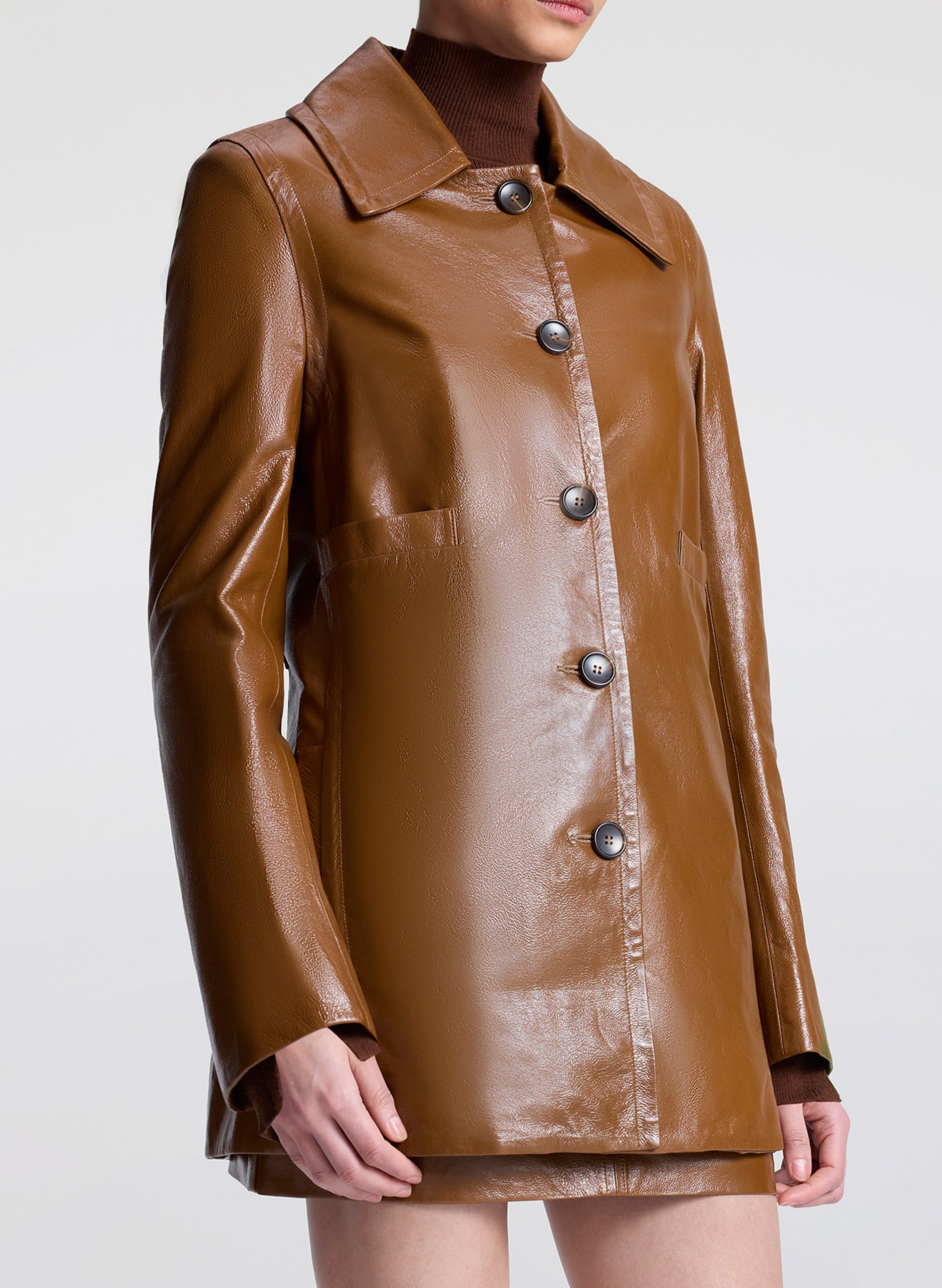 A.L.C. Ghia Glossy Leather Jacket | ALCltd.com