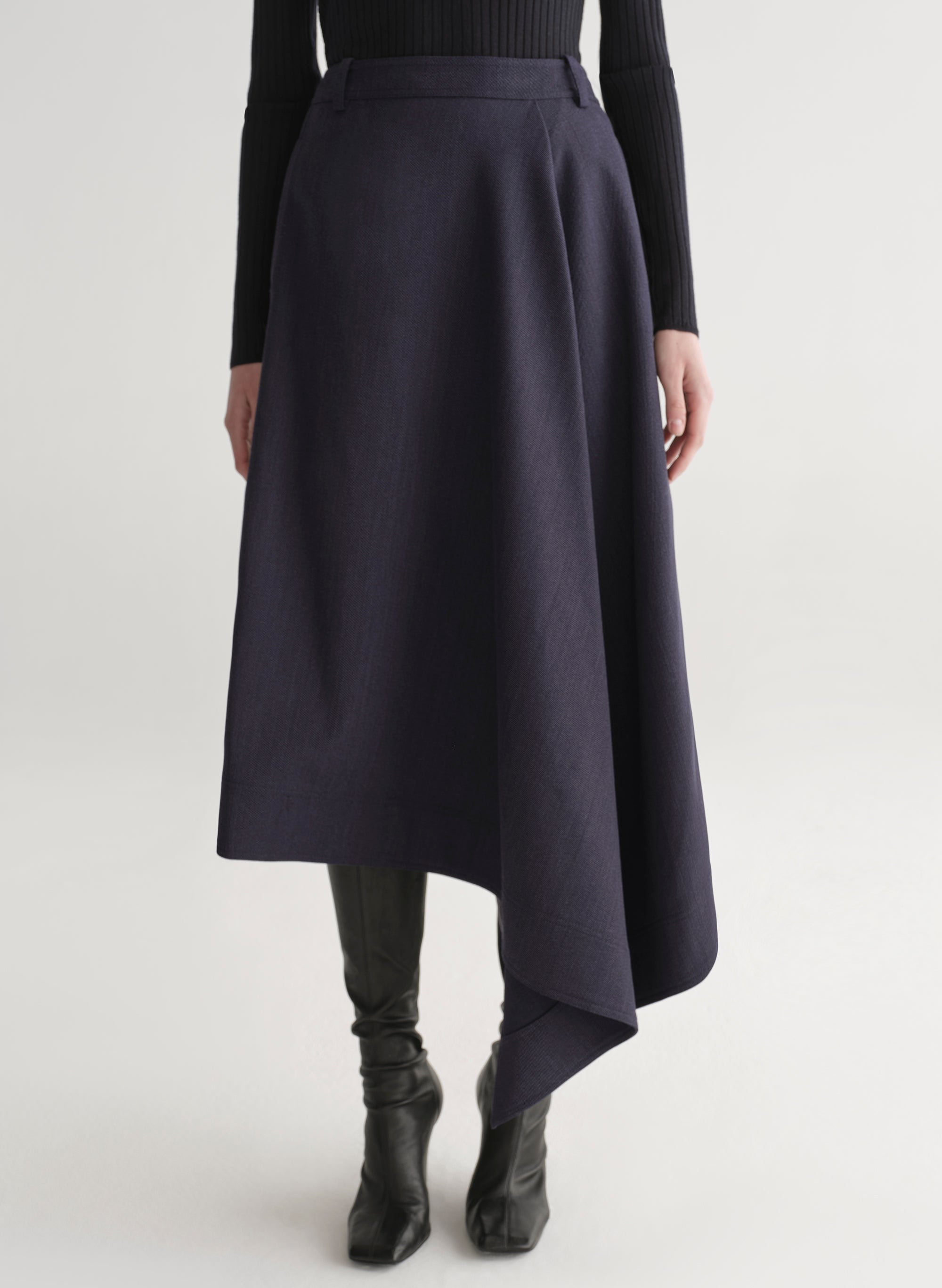 Gael Melange Twill Midi Skirt | ALC LTD