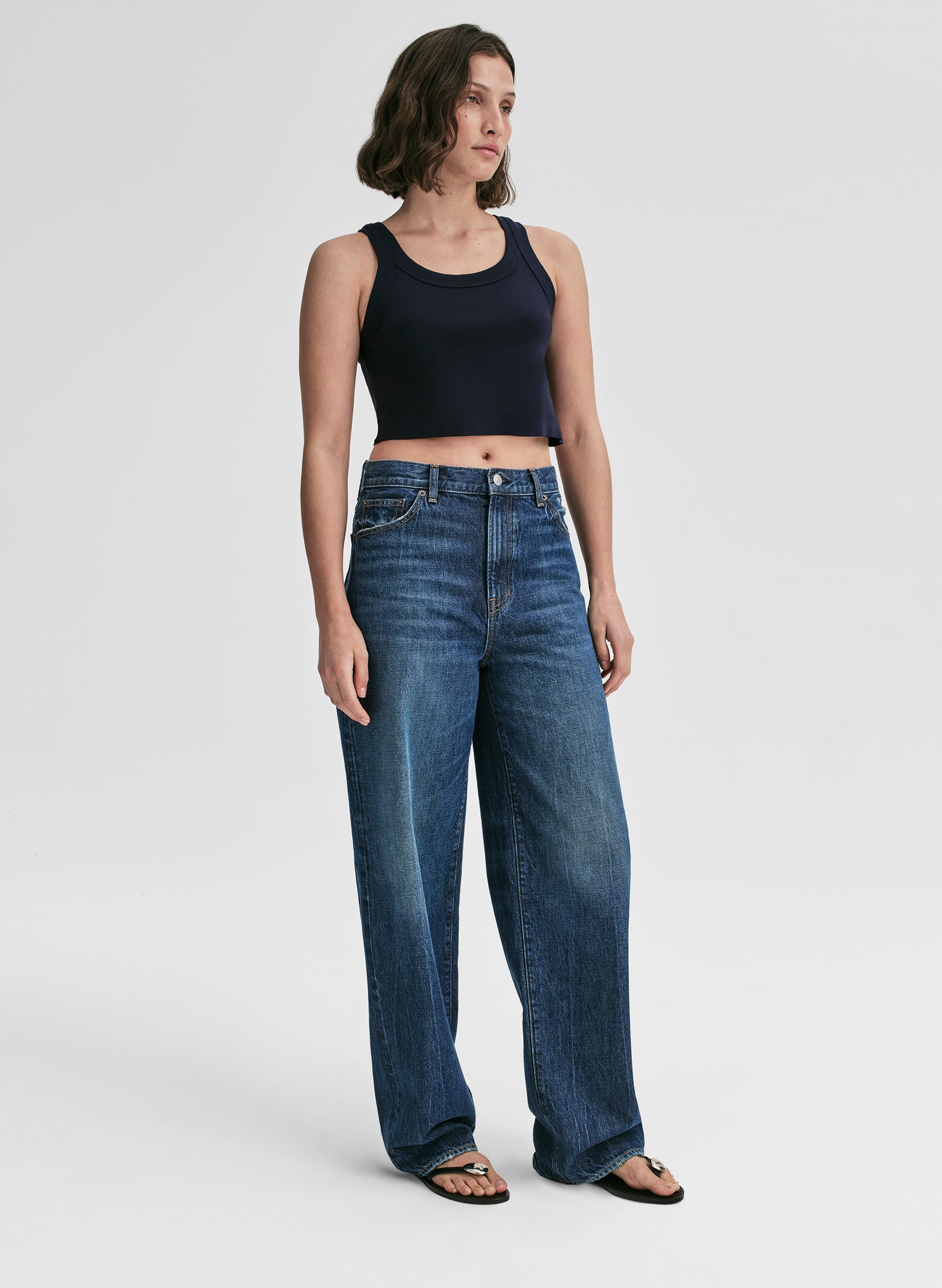 Halsey Cropped Cotton Rib Tank | ALC LTD