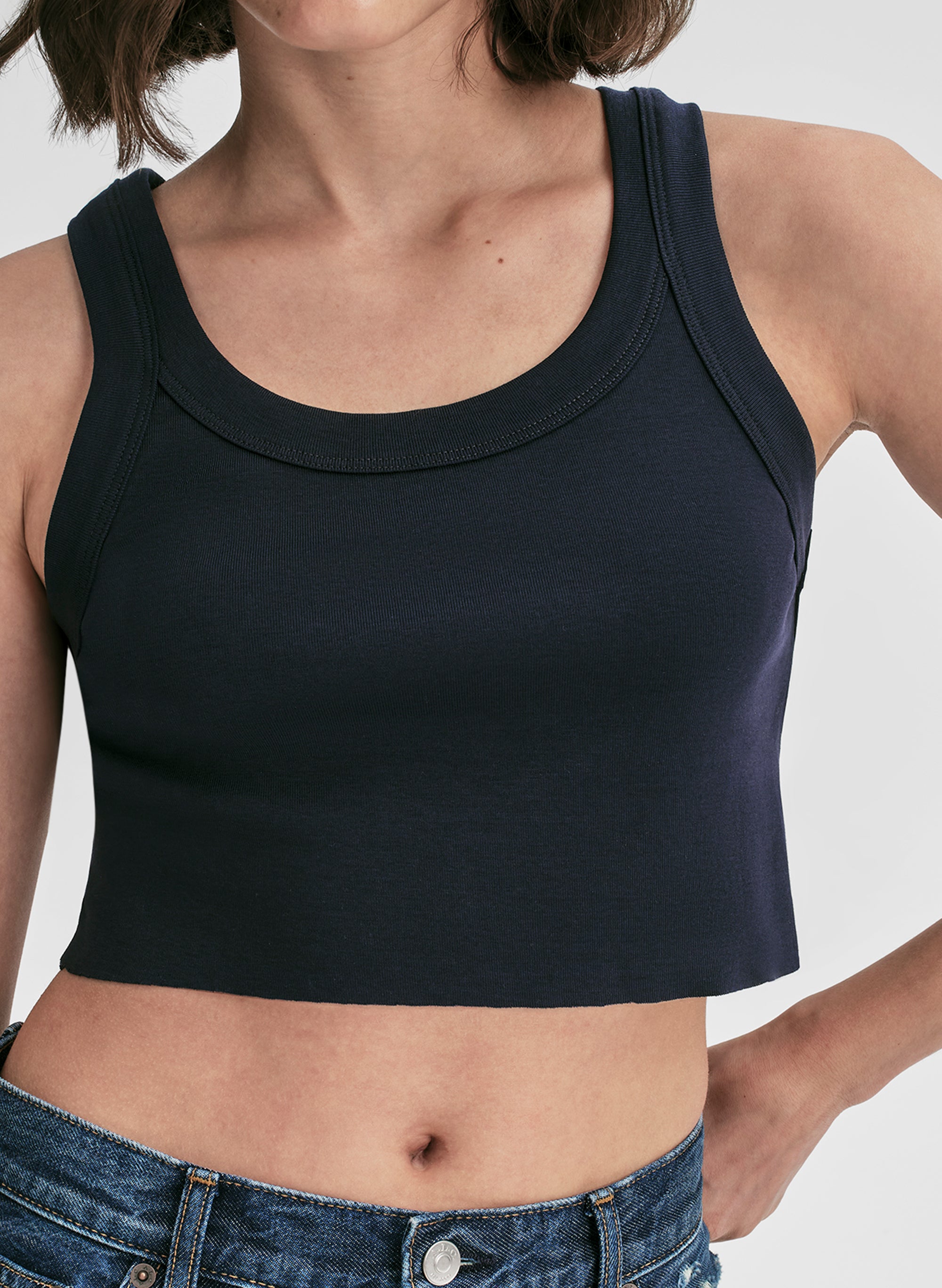 Halsey Cropped Cotton Rib Tank | ALC LTD