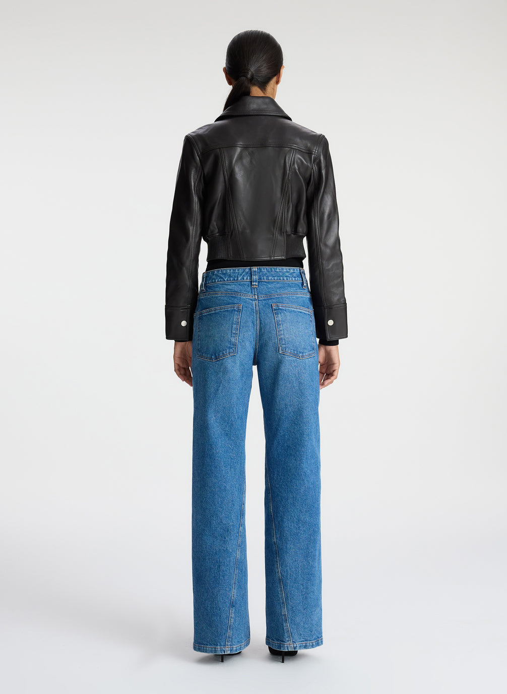 Harlow Cropped Leather Jacket