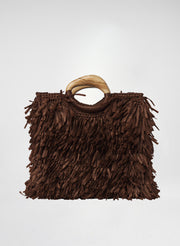 brown raffia bag with wooden handle