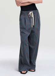 woman in striped pants