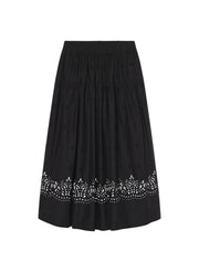 Jay Embroidered Cotton Midi Skirt