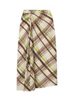 Jean Plaid Cotton Midi Skirt