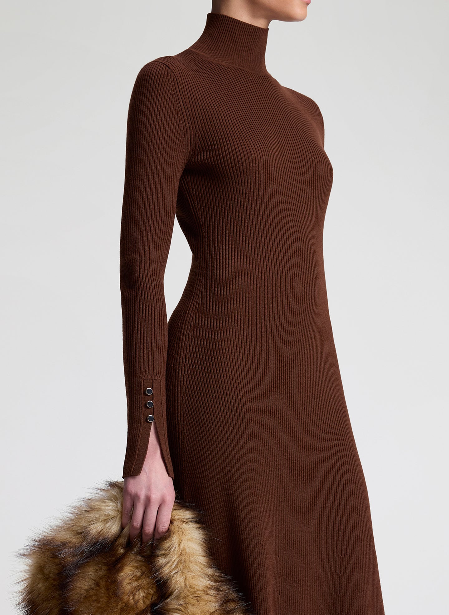 A.L.C. Jett Merino Turtleneck Midi Dress - Brunette A.L.C. Jett Merino Turtleneck Midi Dress - Brunette