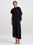 Kate Textured Satin Draped Midi Dress