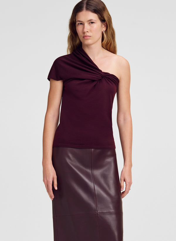 Kaylee Fine Merino One Shoulder Top
