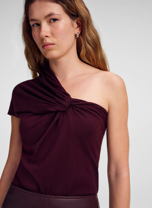 Kaylee Fine Merino One Shoulder Top