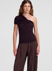 Kaylee Fine Merino One Shoulder Top