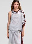 Kit Scarf Print Asymmetric Top