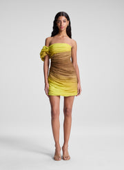 woman wearing ombre mini dress