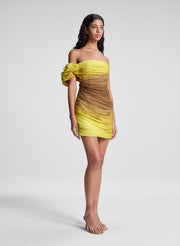 woman wearing ombre mini dress