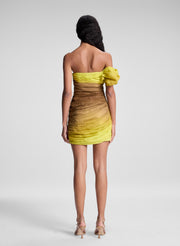 woman wearing ombre mini dress