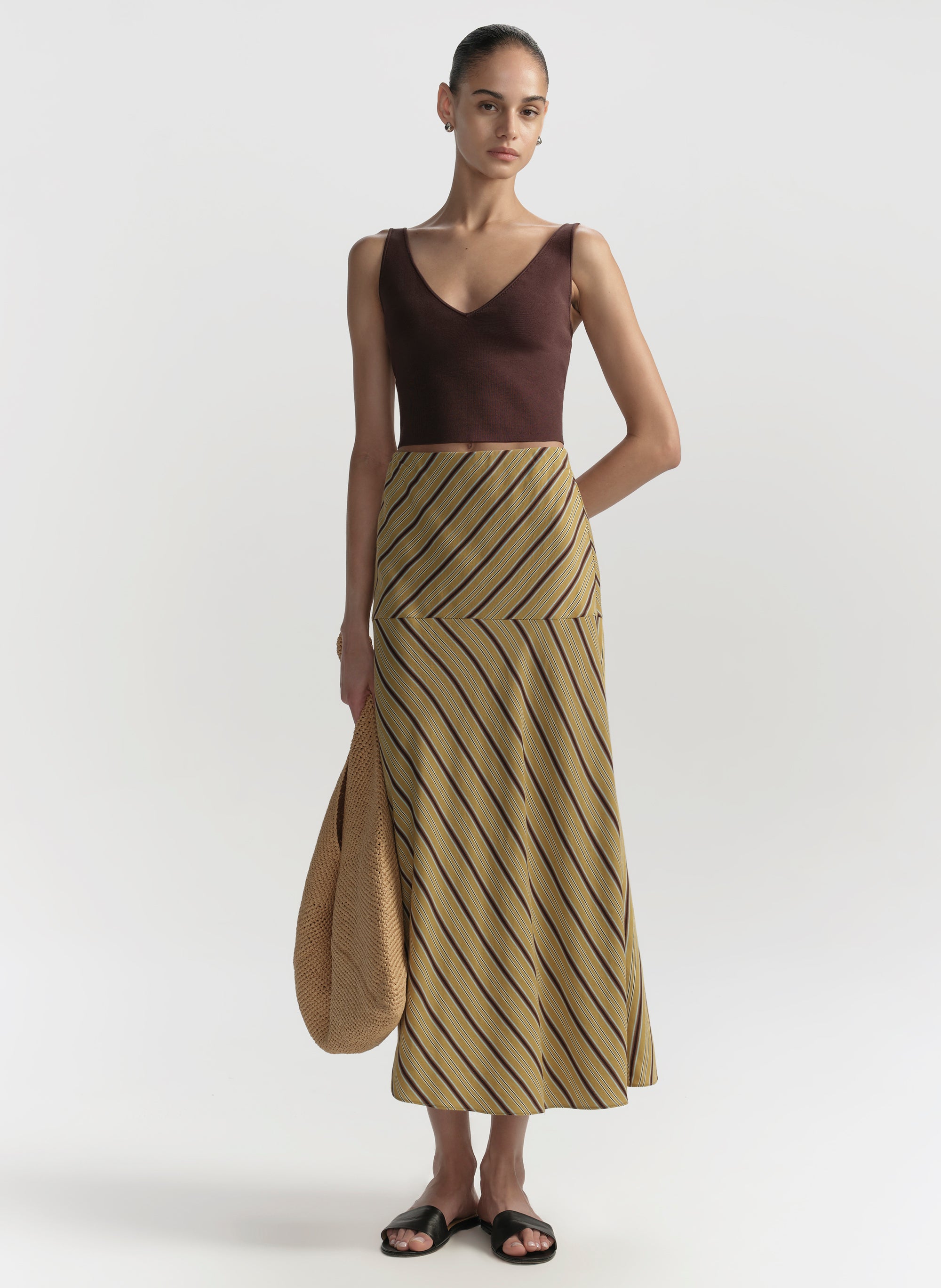 Kara Striped Midi Skirt | ALC LTD