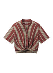 Leonore Short Sleeve Striped Linen Shirt