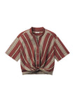 Leonore Short Sleeve Striped Linen Shirt