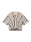 Leonore Short Sleeve Striped Linen Shirt