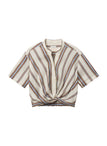 Leonore Short Sleeve Striped Linen Shirt