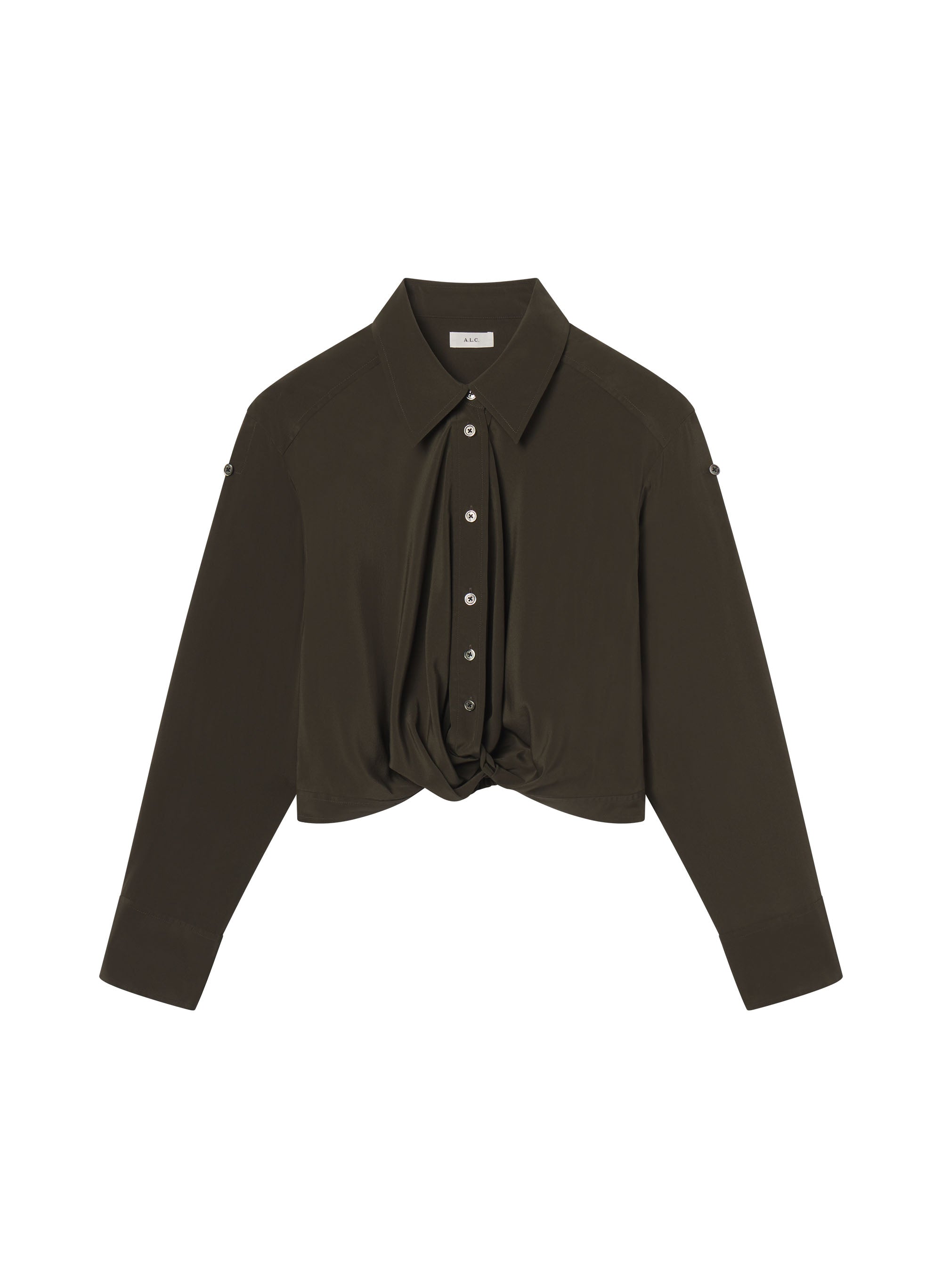 Leo Cropped Silk Shirt | ALC LTD