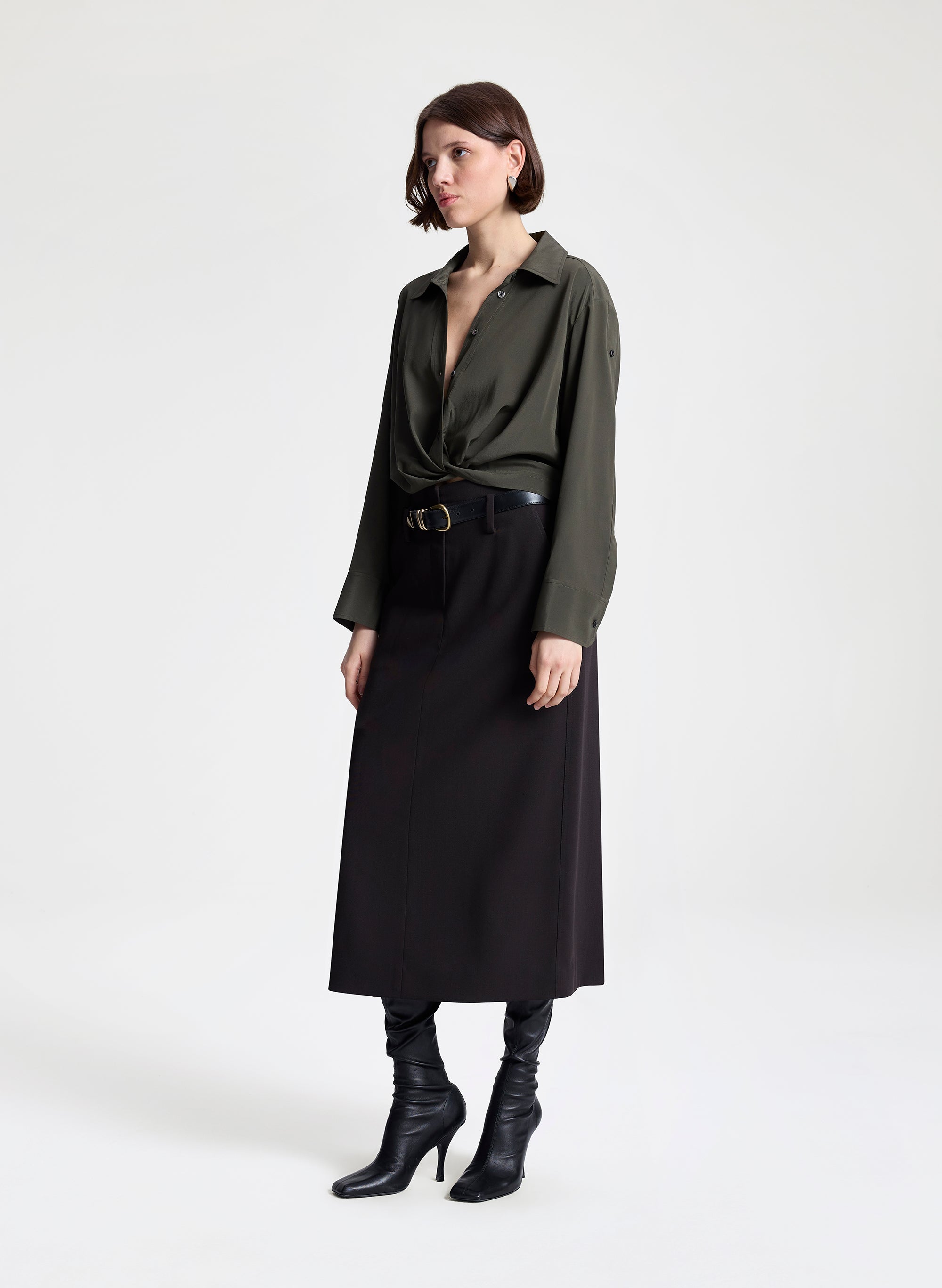 Leo Cropped Silk Shirt | ALC LTD