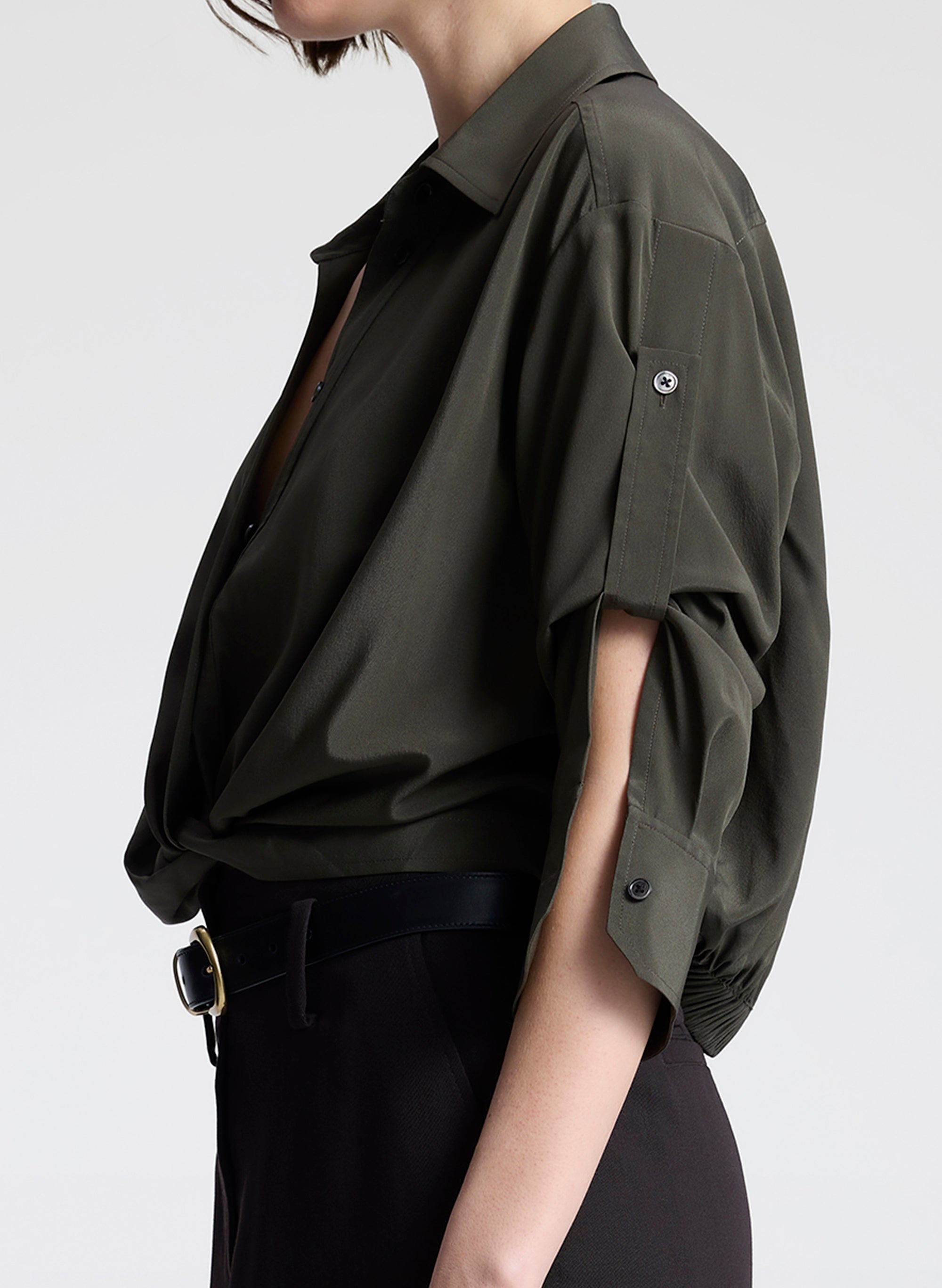 Leo Cropped Silk Shirt | ALC LTD